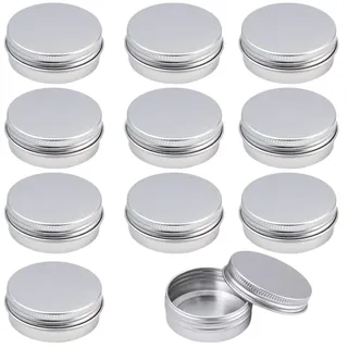 GHPKOTW 10 Stück Aluminium Döschen, 5Ml Aluminium Leer Döschen,Döschen Mit Aufklebern, Ideal Für Make-Up, Cremes, Lotionen, Minikerzen