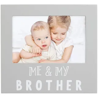 Pearhead Me and My Brother Sentiment Photo Frame, Big Sister or Brother Gift, Sibilng Pictures, Baby Keepsake, 10.16 cm x 15.24 cm Insert, Grey