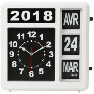 Perel Quadratische Uhr 31,0 cm 31x31 weiß/schwarz