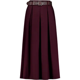 Maxirock ZERO "Baumwollrock mit Gürtel", Damen, Gr. 38, lila (schwarz aubergine), Einsatz: 98% Baumwolle CO. 2% Elasthan EL., Röcke Maxirock