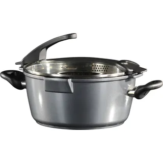 STONELINE® FUTURE Kochtopf 24 cm | mit Sieb-Glasdeckel