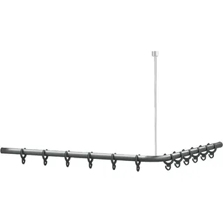 Normbau Duschvorhangstange 1000 x 1000 mm L-Form anthrazit-metallic