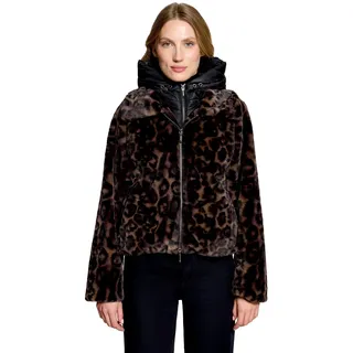 Amber & June "Plüschjacke mit abnehmbarem Westenteil", taupe, schwarz),