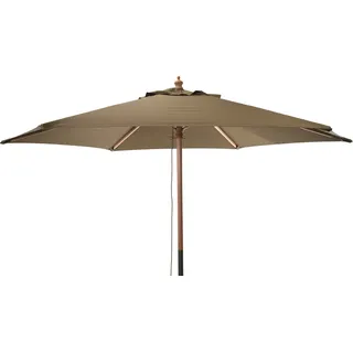 Gartenschirm aus Holz 250 cm, natürliche Holzfarbe, mit UV30+ Schutz und Windschutz-Belüftung