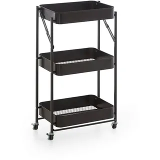 Mid.you Allzweckwagen , Schwarz , Metall , 3 Fächer , 44x78x31 cm , Esszimmer, Servierwagen