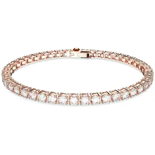 Swarovski Matrix Tennis Armband Rundschliff Weiß Roségold-Legierungsschicht