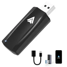 MSXTTLY Android Auto Wireless Adapter, 2024 U2A-AIR Wireless Android Auto Stick für Autos mit Werksverkabelte AA, Kabellos A2A, Plug & Play, Kompatibel mit Handys Android 11-14, Schwarz