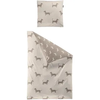 IRISETTE Meran 8912 Tiere Baumwolle Beige 135 x 200 cm + 80 x 80 cm