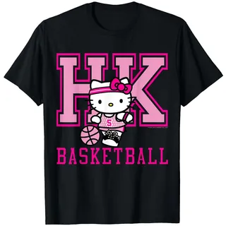 Hello Kitty Basketball T-Shirt, Herren, Schwarz, L