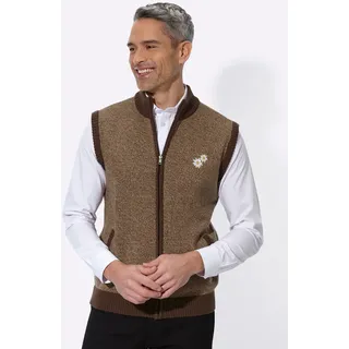 Strickweste CLASSIC, Herren, Gr. 46, braun (schoko, camel, meliert), 100% Polyacryl, meliert, Westen Strickweste