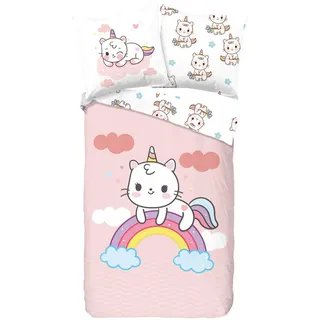 Good Morning Puk Unicat Regenbogen Rosa 135 x 200 cm + 80 x 80 cm