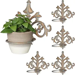 Gartenzierentisch aus Gussstahl vintage design, 135 cm Ø, gold-grau - Weiß
