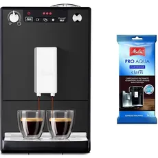 Melitta Solo Kaffeevollautomat E 950-444 frosted, Matt Schwarz & 192830 Filterpatrone für Kaffeevollautomaten | Pro Aqua | Vorbeugung von Verkalkung | Einfache Anwendung | 1 Patrone