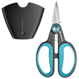 Gardena HerbCut Set: Kräuterschere aus rostfreiem Edelstahl zum Schneiden von holzigen Kräutern, 52 mm Klinge, Griffe aus recyceltem Kunststoff, inkl. Holster zur einfachen Aufbewahrung (12214-36)