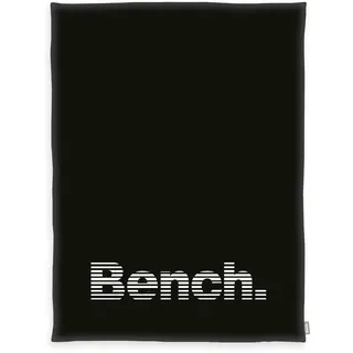 Herding Bench Wellsoft-Flauschdecke, Modern Opposite, ca. 150x200 cm, 100 % Polyester, Mit Flag Label, Farbe: Schwarz, Weiß Textil, Schriftzug, , , Oeko-Tex® Made IN Green, Wohntextilien, Decken, Kuscheldecken