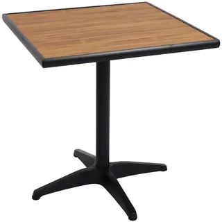 Mendler HWC-J95 Bistrotisch 70 x 70 x 74 cm schwarz/teak braun