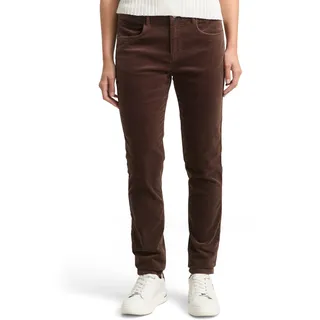 TOM TAILOR Denim Damen 1048874 TTNELA EXTRA Skinny Samthose, 38824-Soft Chocolate Brown, M