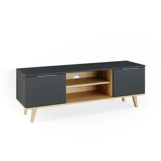 Vicco Nautica Lowboard 138 x 49 x 40 cm Anthrazit/Buche Kunststoff/MDF/Spanplatte