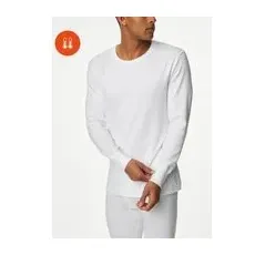 Mens M&S Collection HeatgenTM Medium Thermal Long Sleeve Top - White, White - XL
