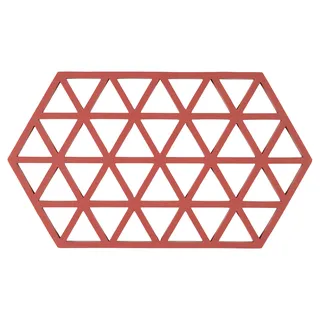 Zone Denmark Triangles Topfuntersetzer, Hitzebeständig bis 250 °C, Silikon Untersetzer, Dekorative Untersetzer für Töpfe und Pfannen, Spülmaschinenfest, 24 x 14 cm, Burned Red (Rot)