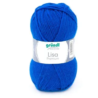 Gründl Lisa Premium Uni Strick- & Häkelgarn (weicher und wollartiger Charakter, pflegeleichtes Strickgarn aus 100% Polyacryl, 50 g/ 133 m, Nadelstärke: 3,5-4,5, 1 Knäuel á 50 g), Royalblau