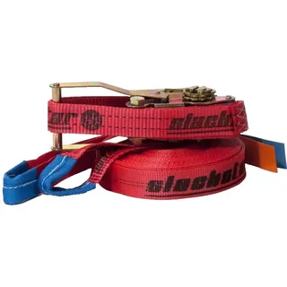 Slackline Ballance Gurt Leine 35 mm Flach Ratsche Training Sport Band 700g Rot