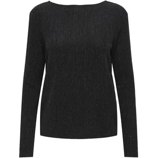ONLY Damen Onlcarol L/S 2-Way Glitter Mix JRS Top, Black/Detail:Zigga Black, XS