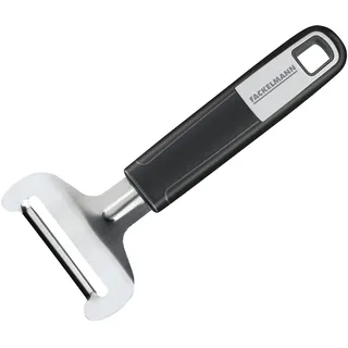 FACKELMANN Weichkäsehobel 17 cm SENSE, hochwertige, scharfe Klinge aus rostfreiem Edelstahl, Käsereibe mit Soft-Touch-Griff aus Kunststoff (Farbe: Silber/Schwarz), Menge: 1 Stück
