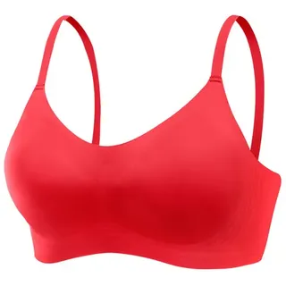 Nuance Bralette-BH SEAMLESS ohne Bügel, mit herausnehmbarem Push-up-Kissen, Basic, Dessous, rot