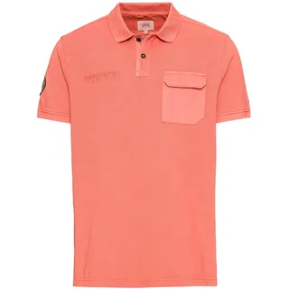 camel active Herren Piqué Poloshirt aus zertifiziertem Organic Cotton Rot-Orange Menswear-L