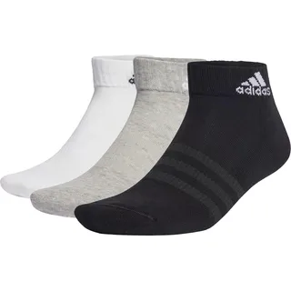 adidas Unisex Kinder Cushioned Sportswear Ankle Socks 6 Pairs, Medium Grey Heather/White/Black, 6-7 Years