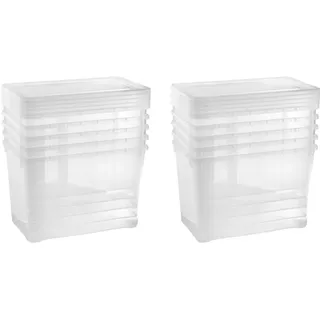 Gardissimo 10er-Set Aufbewahrungsbox Klarsichtbox Belüftung stapelbar 20L 20 Liter