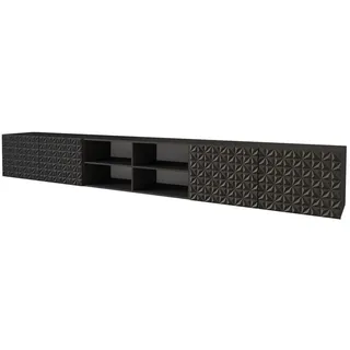 altdecor Vira-W Lowboard 300x40x40 cm Schwarz Holz