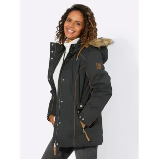 Steppjacke CASUAL LOOKS, Damen, Gr. 21, schwarz, 50% Polyester, 37% Baumwolle, 13% Polyamid, Kunstpelz:80% Polyacryl, 20% Polyester, unifarben, Jacken Steppjacke