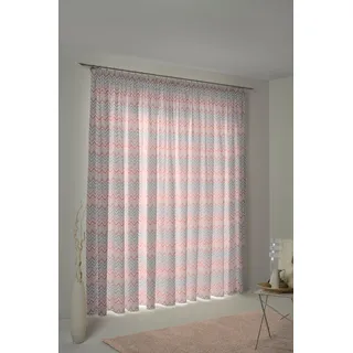 Vorhang WIRTH "Benewitz" Gr. 1, rot (apricot), B:65cm H:125cm, Jacquard, Baumwolle, Polyester, Gardinen, Vorhang