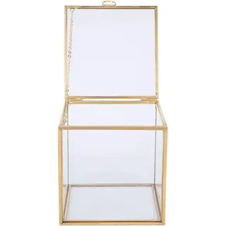 Glas geometrisches Terrarium - Moderne Tischpflanzenhalter - Fensterbankdekor Regal DIY Displaybox - Herzstück für Sukkulenten - Luftpflanzen Miniatur-Feengarten Gold.