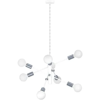 EGLO 98017 - Hängeleuchte GRADOLI 8xE27/60W/230V Weiß