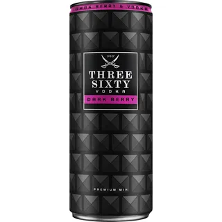 THREE SIXTY VODKA & Dark Berry I Premix I Vorgemixter Longdrink in der Dose "to-go" I Fruchtiger Geschmack I 330ml I 10% vol (Packung mit 6)