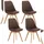 Esszimmerstuhl Linares Kunstleder braun 4er Set