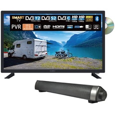 Reflexion_TV LDDW27iSB+ | DVD-Player | Smart-TV | 27 Zoll | für Wohnmobile und Wohnwagen | 12V KFZ-Adapter | mit Soundbar | Full-HD Auflösung | HDMI, WLAN, Bluetooth | erschütterungsfest, schwarz