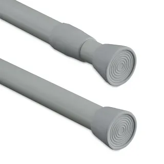 Relaxdays Teleskopstange , Grau , Metall, Kunststoff , 2.5x110 cm , Badaccessoires, Sonstige Badaccessoires