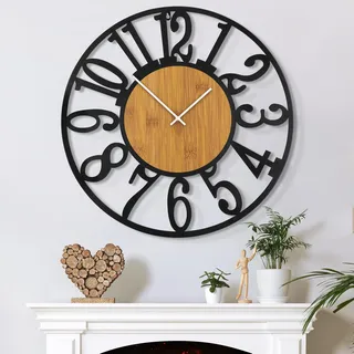 mee 2ou Übergroße Wanduhr 80,0 cm 2ou braun/bronze