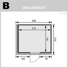 Bild von Sauna Gobin Fronteinstieg, Tür graphit, mit