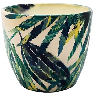 Ivyline Monza Pflanzgefäß für den Innenbereich, botanischer Farn, 13 cm Durchmesser, Creme/Grün