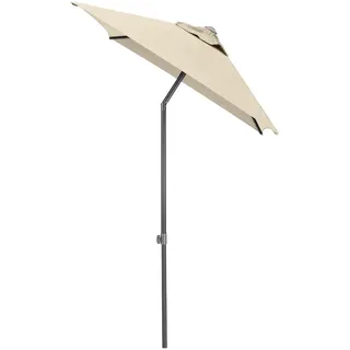 Kettler Sonnenschirm , Anthrazit, Naturfarben , Textil , 150x210 cm , 360° drehbar, höhenverstellbar, lichtecht, Knickgelenk, regenabweisend, rostfrei, stabile Strebegelenke, U-Profil-Streben, UV-beständig, wetterfest, mit Belüftung, geeignet für Balkon , Sonnenschutz, Sonnenschirme