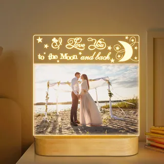 Attivolife - Kreativer Acryl-Bilderrahmen mit warmem LED-Licht, beste Dekoration für Erinnerungen, Geschenke für Familie, Eltern, Valentinstag, Geburtstag, Hochzeit und Jahrestag (10,2 x 15,2 cm)