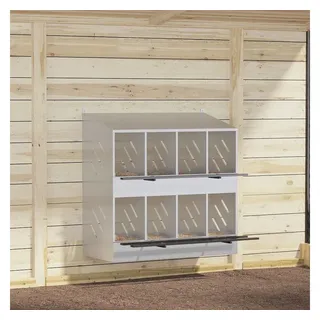 vidaXL Hühner-Nistkasten mit 8 Fächern Verzinktes Silber Metall