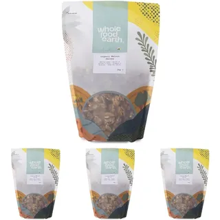 Wholefood Earth Organic Walnut Halves 1kg Raw | GMO Free | Vegan | High Fibre | High Protein | Certified Organic (Packung mit 4)