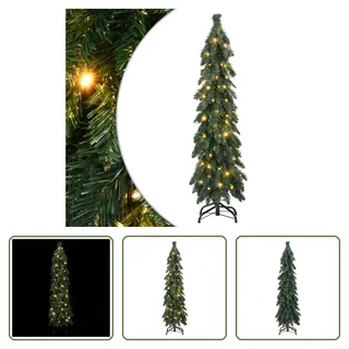 The Living Store Künstlicher Weihnachtsbaum mit Beleuchtung 60 LEDs 120 cm - Grün
