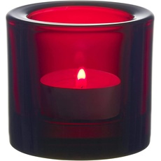 Bild Teelichthalter, Glas, Rot, 6.5 cm
